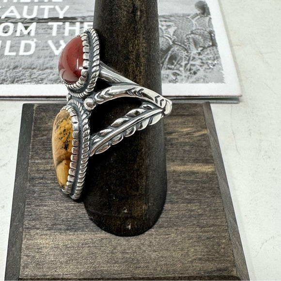 American West Jewelry - AMERICAN WEST Sterling Silver Red & Picture Jasper Gemstone Ring NWT Size 8